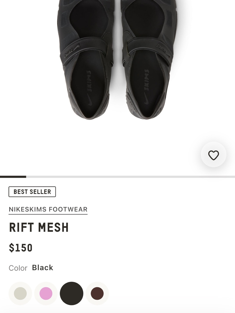 SKIMS Rift Mesh Split-Toe Sandal - Black - Picture 2 of 5